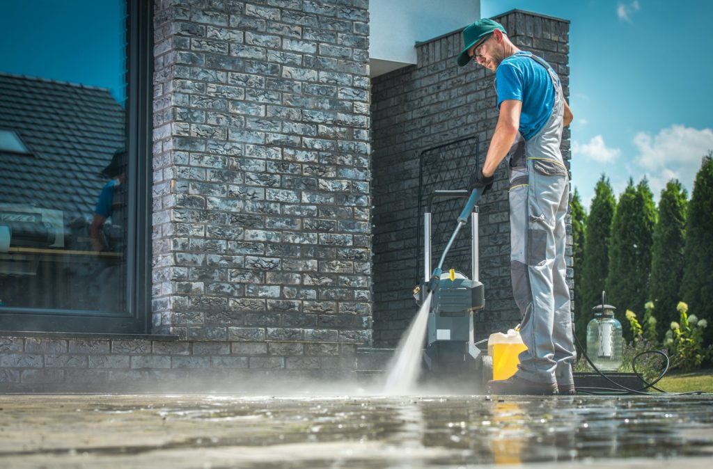 Our team offers various services, such as pressure washing, solar panel cleaning, window cleaning, and paver restoration.